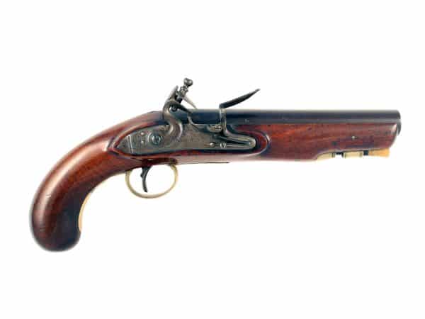 A Flintlock Officers Pistol by Hegley