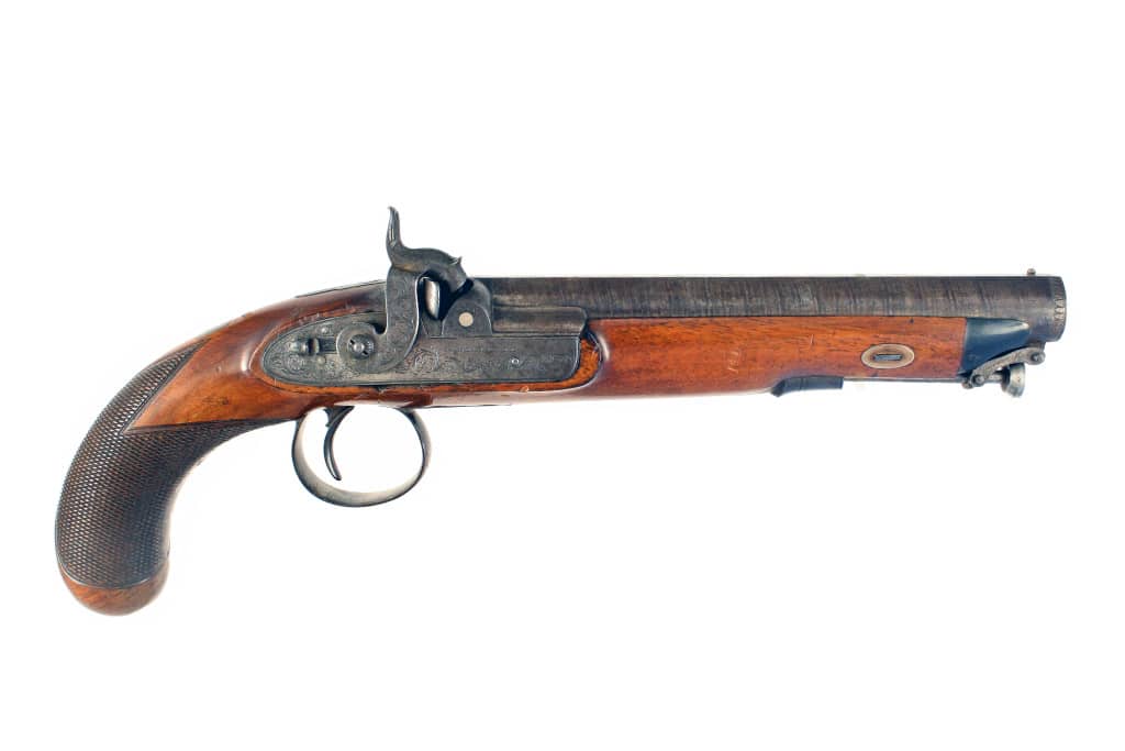 A Percussion Officers Pistol by J. Beattie.