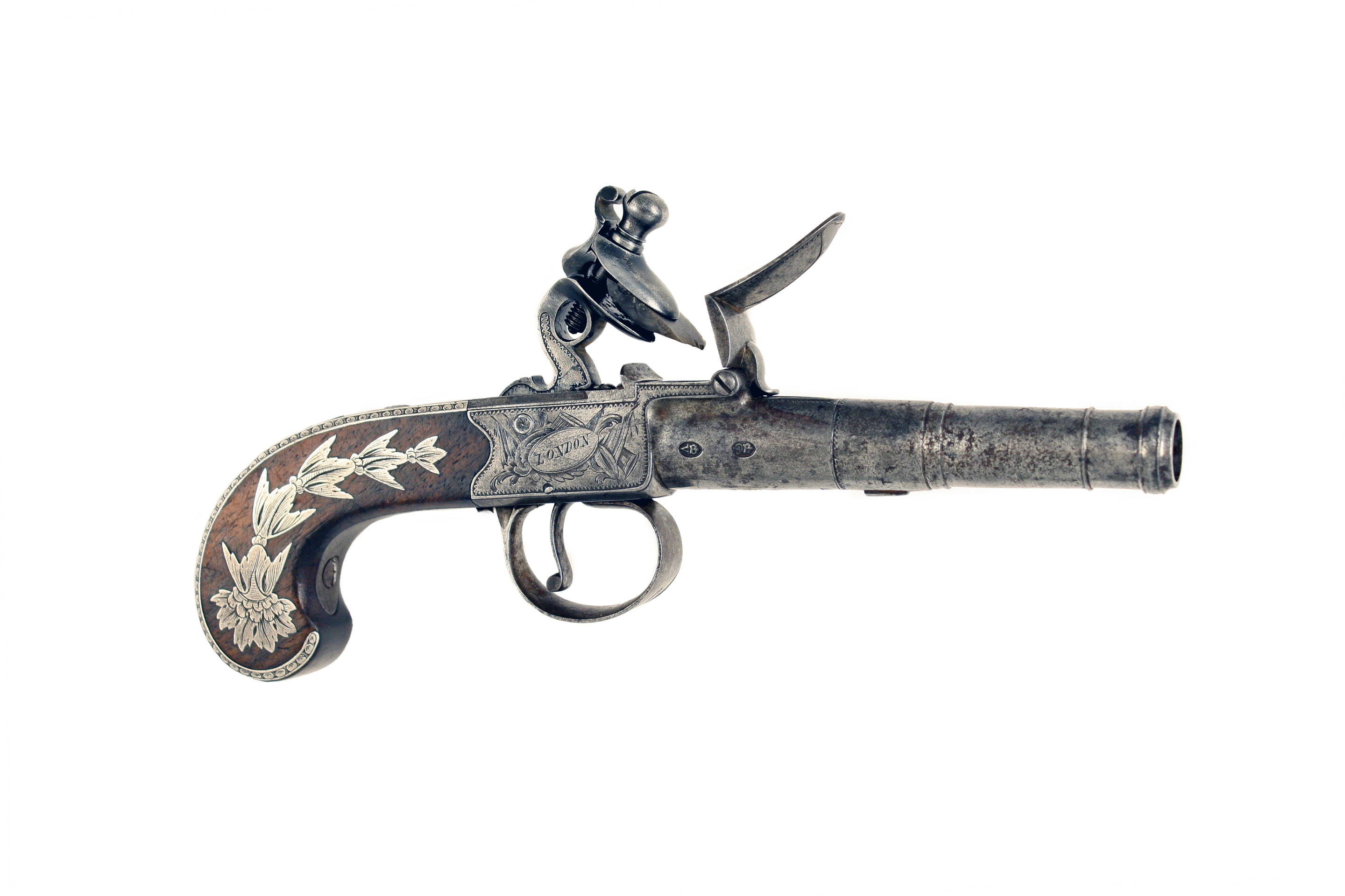 A Pair of Silver Mounted Pocket Pistols by Perry. - Image 7
