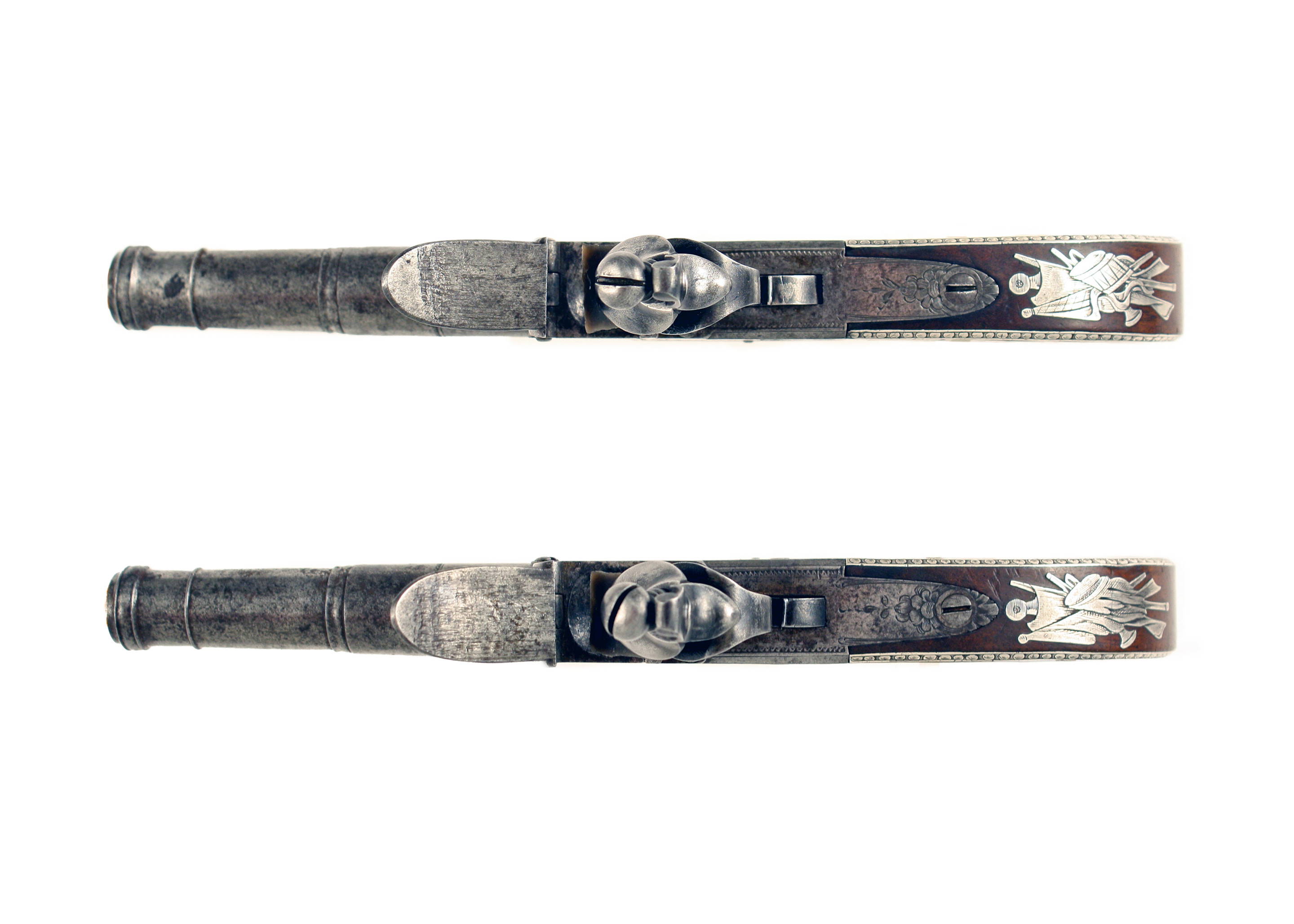 A Pair of Silver Mounted Pocket Pistols by Perry. - Image 3