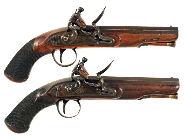A Pair of Flintlock Overcoat Pistols by Twigg.