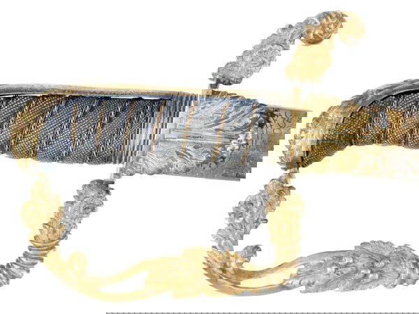 An Unusual Blue & Gilt Sword