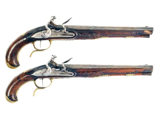 A Pair of Flintlock Duelling Pistols by Kuchenreuter