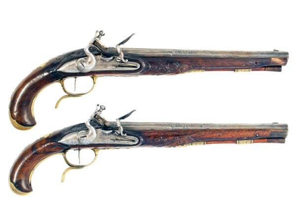 A Pair of Flintlock Duelling Pistols by Kuchenreuter
