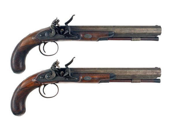 An Untouched Pair of Duelling Pistols by Manton