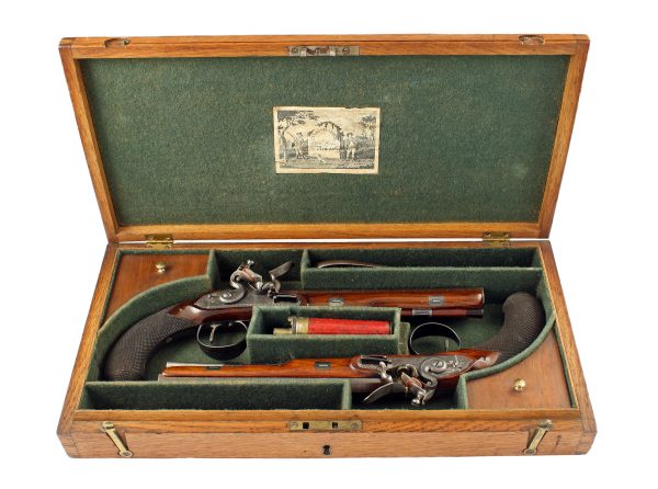 A Near Mint Cased Pair of Duelling Pistols