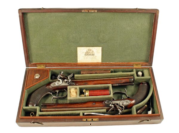 A Cased Pair of Flintlock Duelling Pistols by D. Egg - Image 3