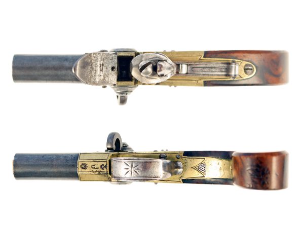 A Brass-Framed Tap Action Pistol by H. Nock - Image 3