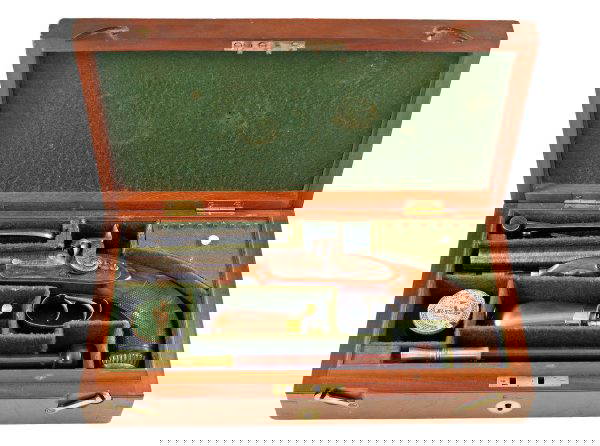 A Fine Cased Double Barrel Pistol