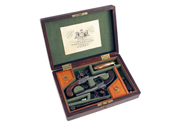 A Beautiful Pair of 54-Bore Flintlock Pocket Pistols by Collis of Oxford.