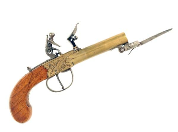 A Flintlock Pocket Pistol signed H. Nock