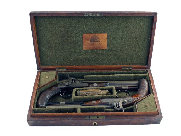 A Cased Pair of Percussion Pistols by D. Egg