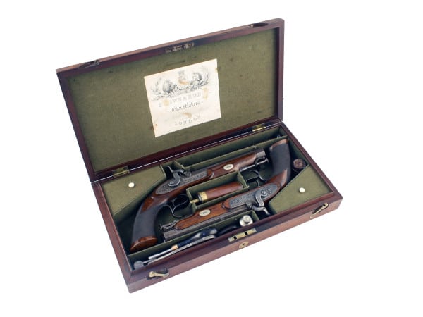 A Good Cased Pair of Percussion Belt Pistols by Brown & Rodda.