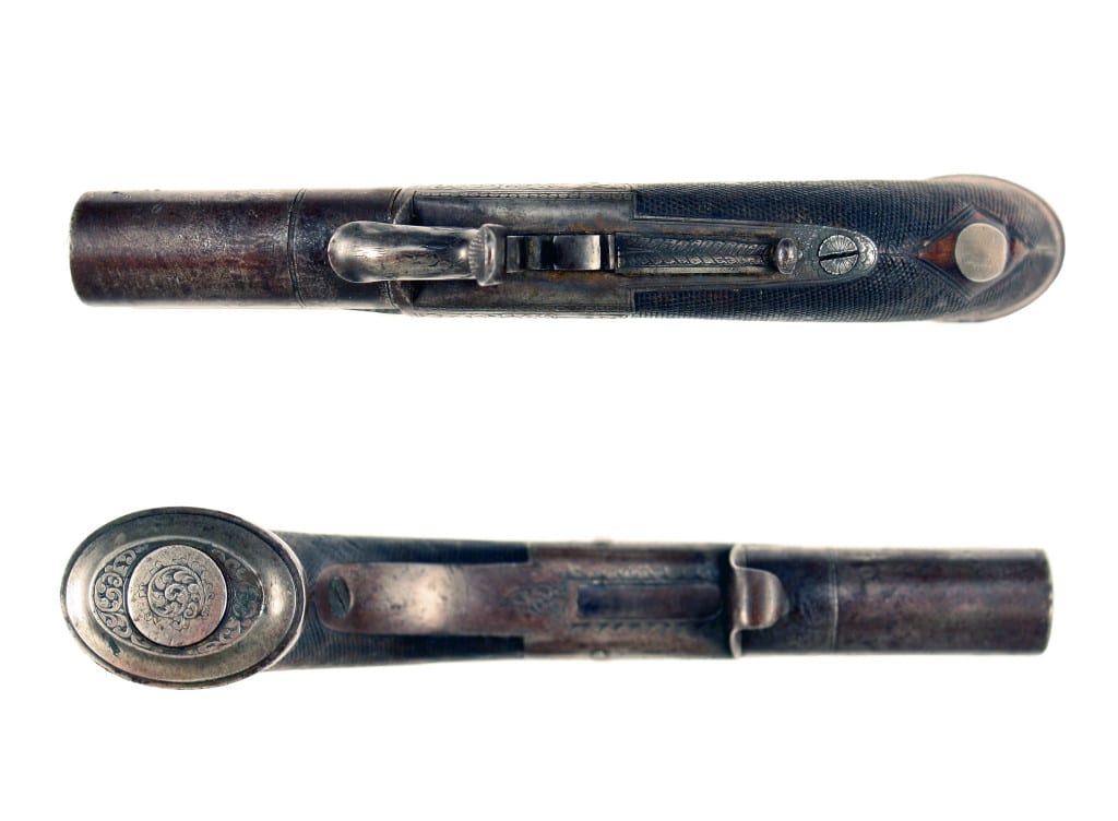 A Large Size Turn Over Percussion Overcoat Pistol by Westley Richards. - Image 2