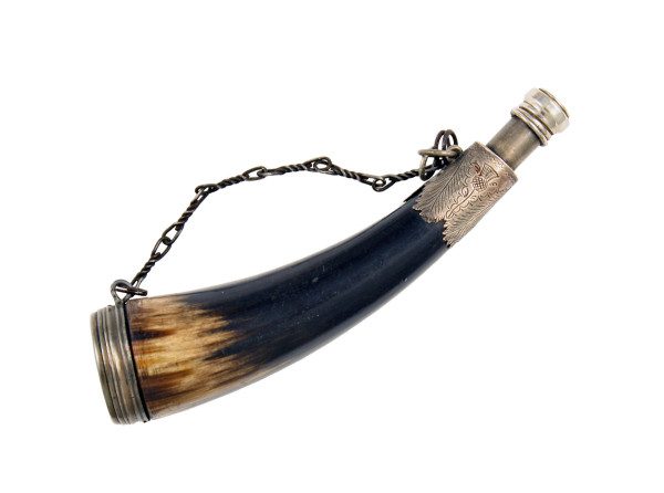 A Small Scottish Horn Powder Flask.