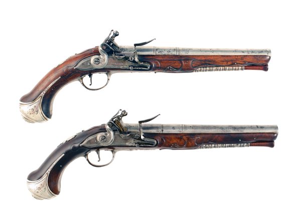 An Early Pair of Holster Pistols by D. Newton