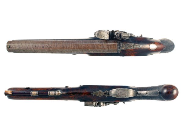 A Flintlock Officers Pistol by H. Nock - Image 2