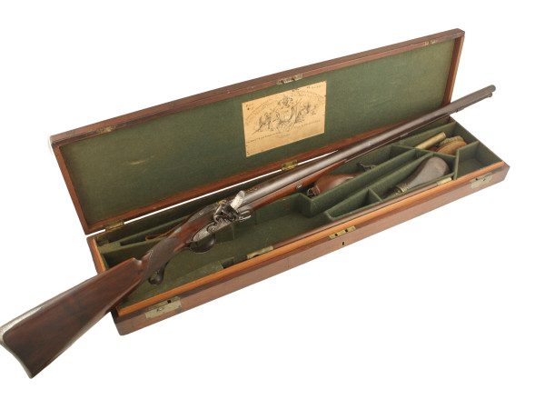 A Cased Flintlock Sporting Gun