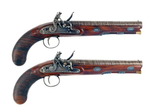 An Incredible Cased Pair of Flintlock Officers Pistols - Image 3