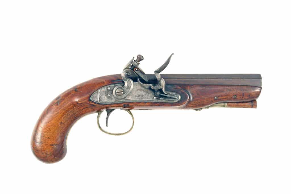 A Flintlock Overcoat Pistol signed Twigg.