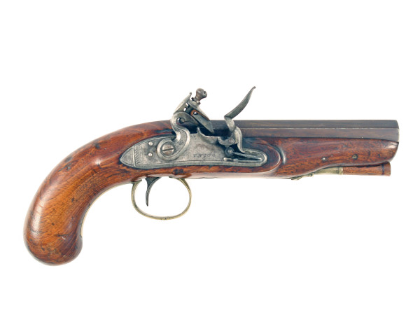 A Flintlock Overcoat Pistol signed Twigg.