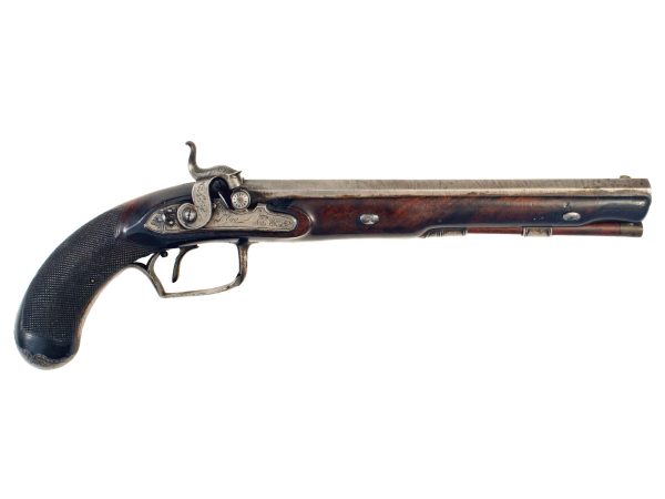A Percussion Duelling Pistol by D. Egg of London