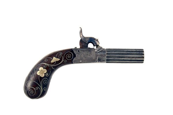 A Silver Inlaid Pocket Pistol