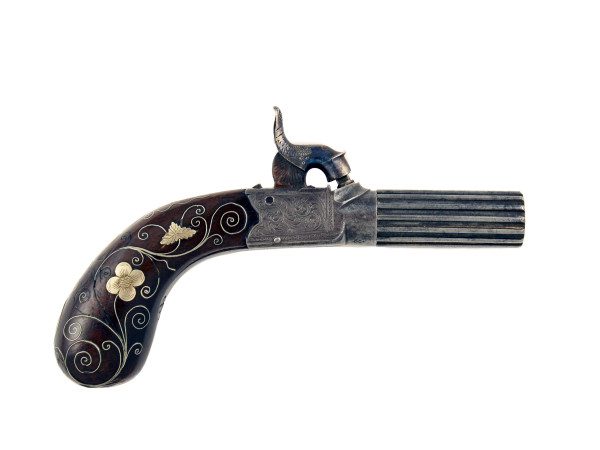 A Silver Inlaid Pocket Pistol
