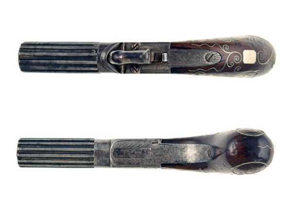 A Silver Inlaid Pocket Pistol - Image 3