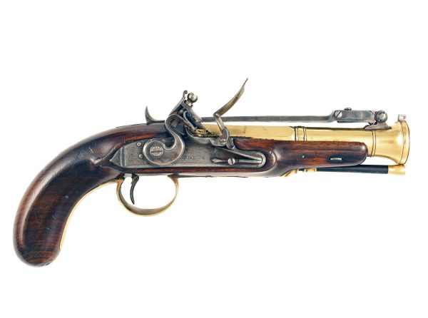 A Flintlock Blunderbuss Pistol by E. Press