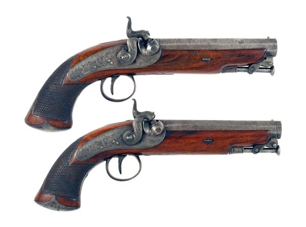A Pair of Irish Pistols by Calderwood and Son.