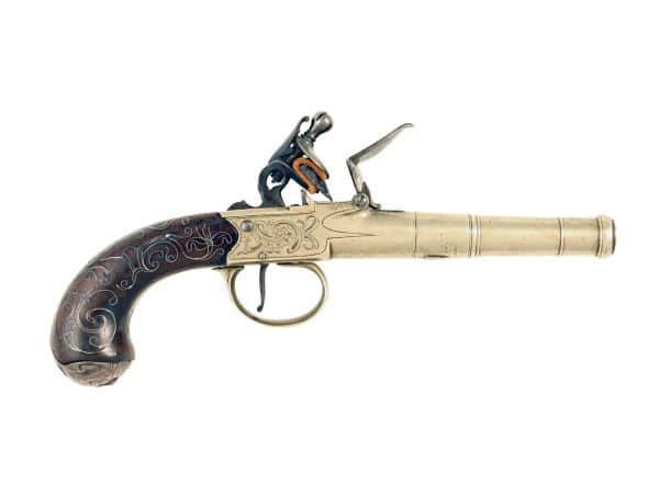 A Silver Inlaid Flintlock Pocket Pistol