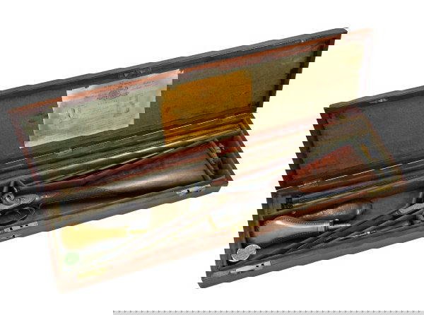 A Cased H. Nock Percussion Shot Gun