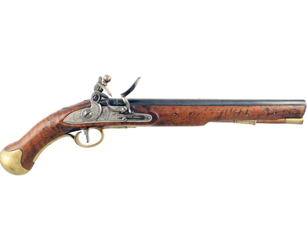 A Very Good Flintlock Long Sea Service Pistol.