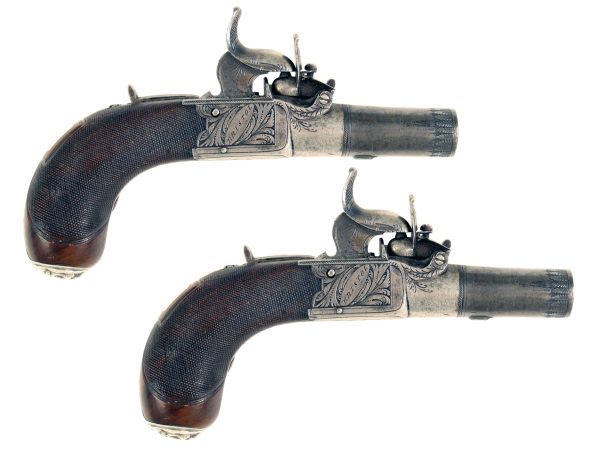 A Pair of Percussion Top-Hat Pistols