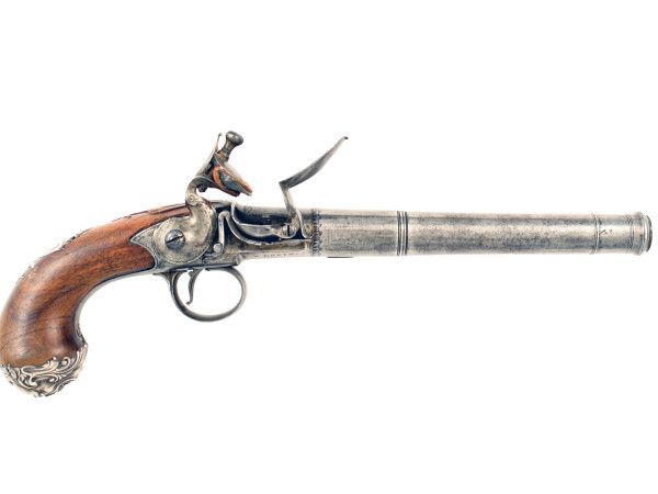 A Superb Flintlock Queen Anne Pistol by W. Green of Farnham.