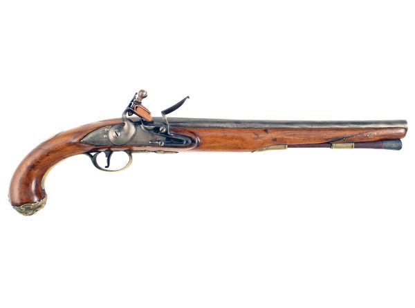 An Early Flintlock Holster Pistol by Harvey.
