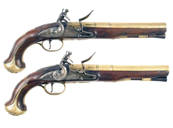 A Pair of Brass Barrelled Holster Pistols
