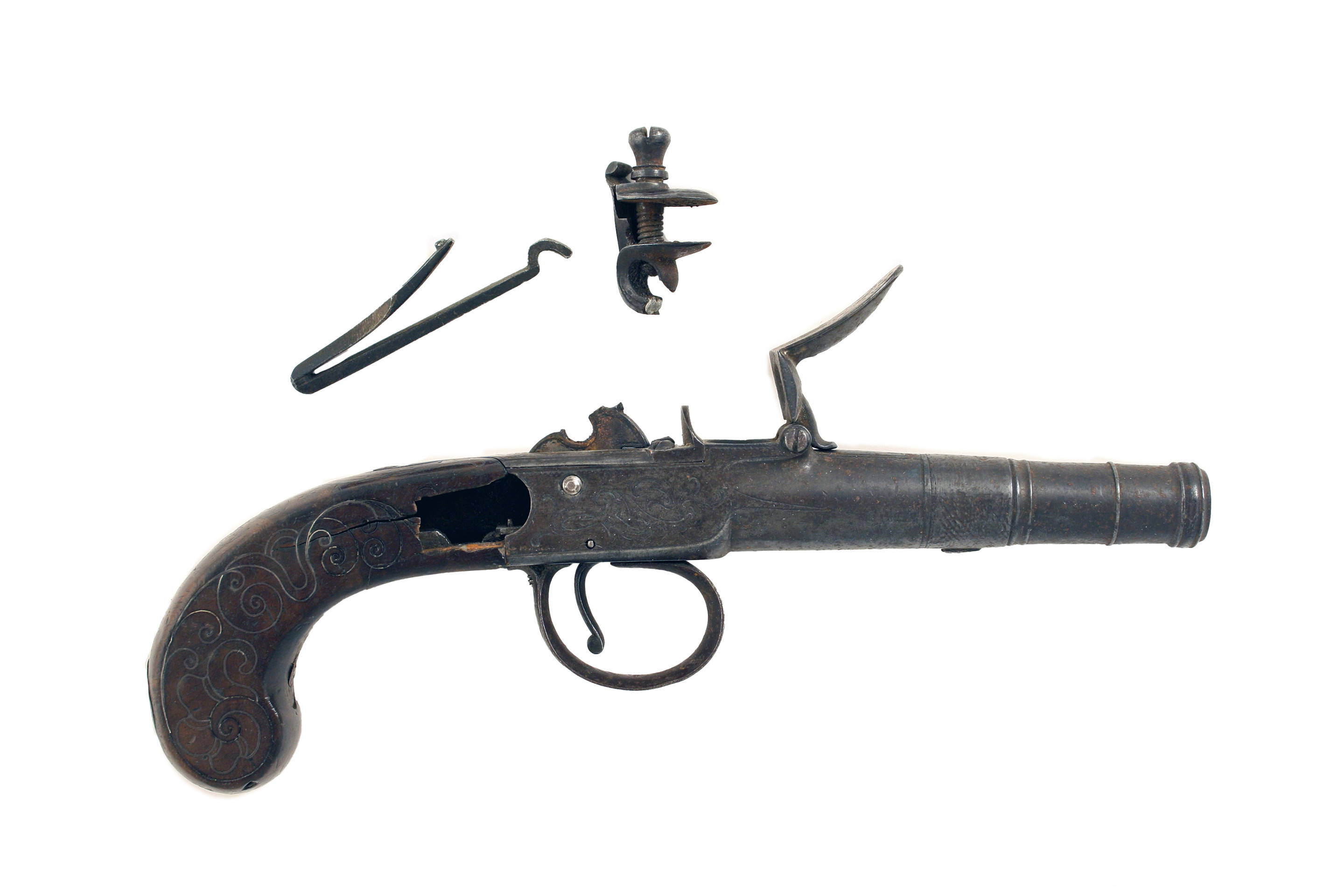 A Silver Mounted Pistol for Restoration