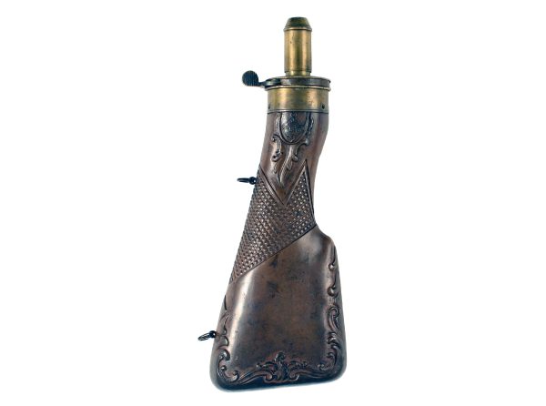 An Incredibly Rare Gun Stock Flask