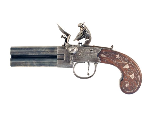 A Crisp Silver Inlaid Tap Action Pistol - Image 3