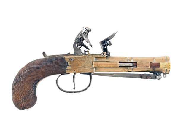 A Flintlock Blunderbuss Pistol by W. Bond - Image 3