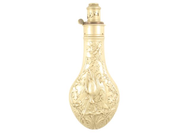 A Scarce White Metal Flask