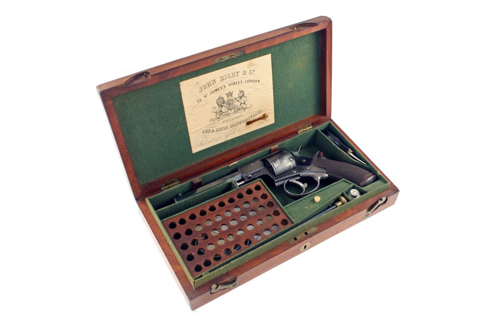 A Very Good Cased Tranter Rim-Fire Army Revolver by John Rigby & Co, No. 5288.