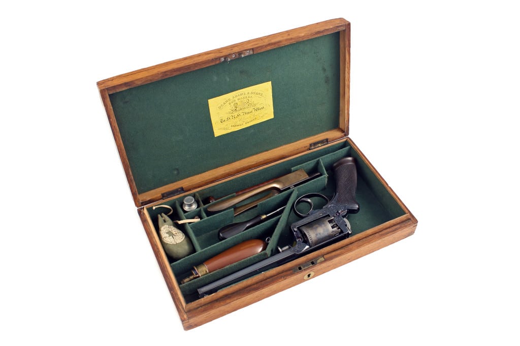 A Superb Purdey Retailed 54 Bore Adams Percussion Revolver, No. 13666.