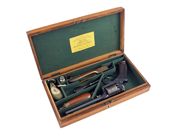A Superb Purdey Retailed 54 Bore Adams Percussion Revolver, No. 13666.