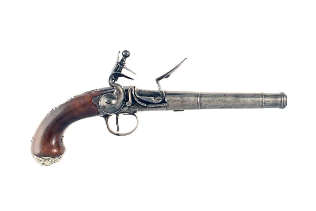 A Pair of Flintlock Queen Anne Pistols by Collumbell of London. - Image 2