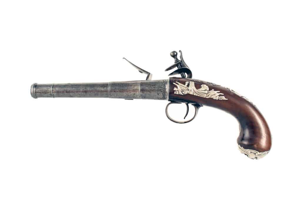 A Pair of Flintlock Queen Anne Pistols by Collumbell of London. - Image 5