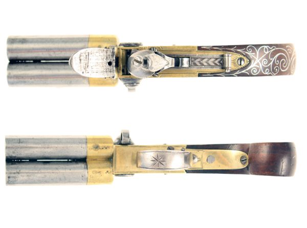 A Scarce Double Barrelled Flintlock Pocket Pistol - Image 3