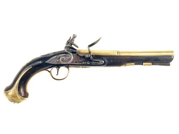 A Brass Barrelled Flintlock Holster Pistol